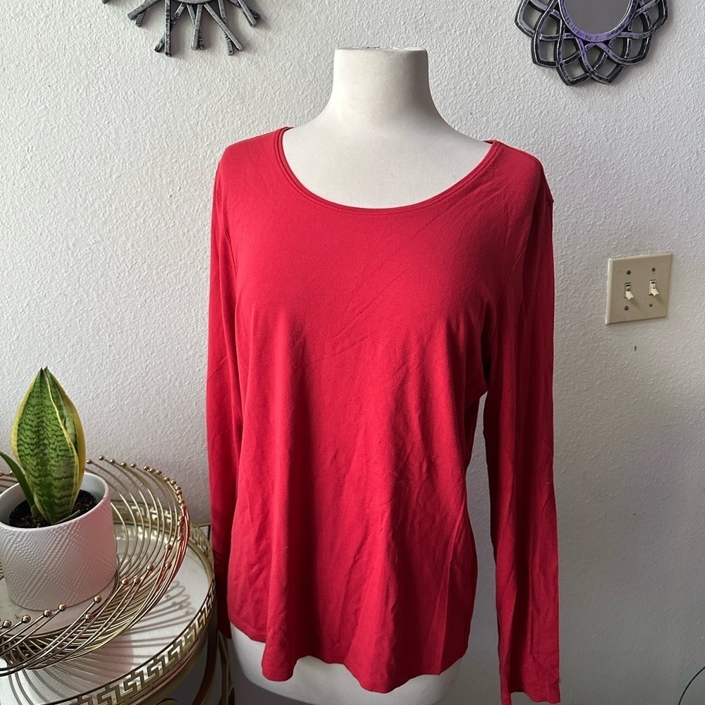 Eileen Fisher long sleeve top Sz M basic colorful